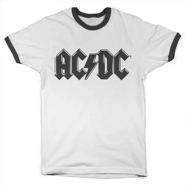 AC/DC Black Logo Retro Ringer Tee
